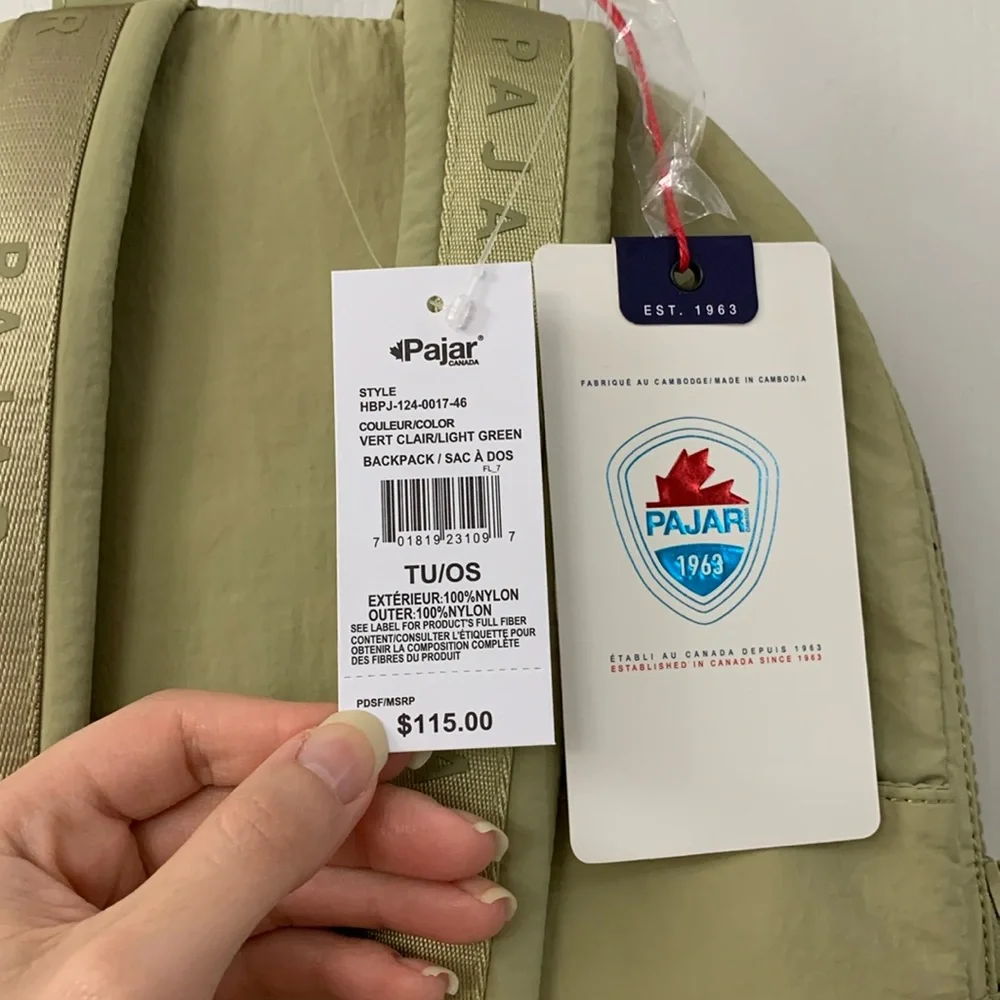 Pajar Khaki / Tan / Green Nylon Backpack